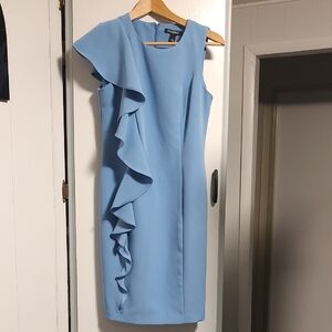 Calvin Klein Light Blue Asymmetrical Dress
